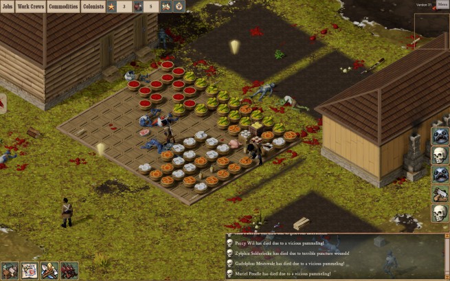 This colony was barely holding by a pack of depressed militia. They had only a stockpile full of raw food, their guns, and some whisky. Then 30 Fishpeople raiders attacked.