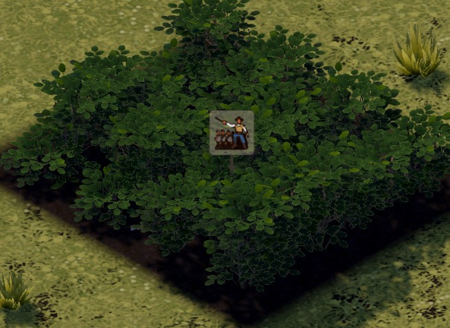Testing crop placement on revised farm using generic shrubs. (Getting the visuals right is important!)